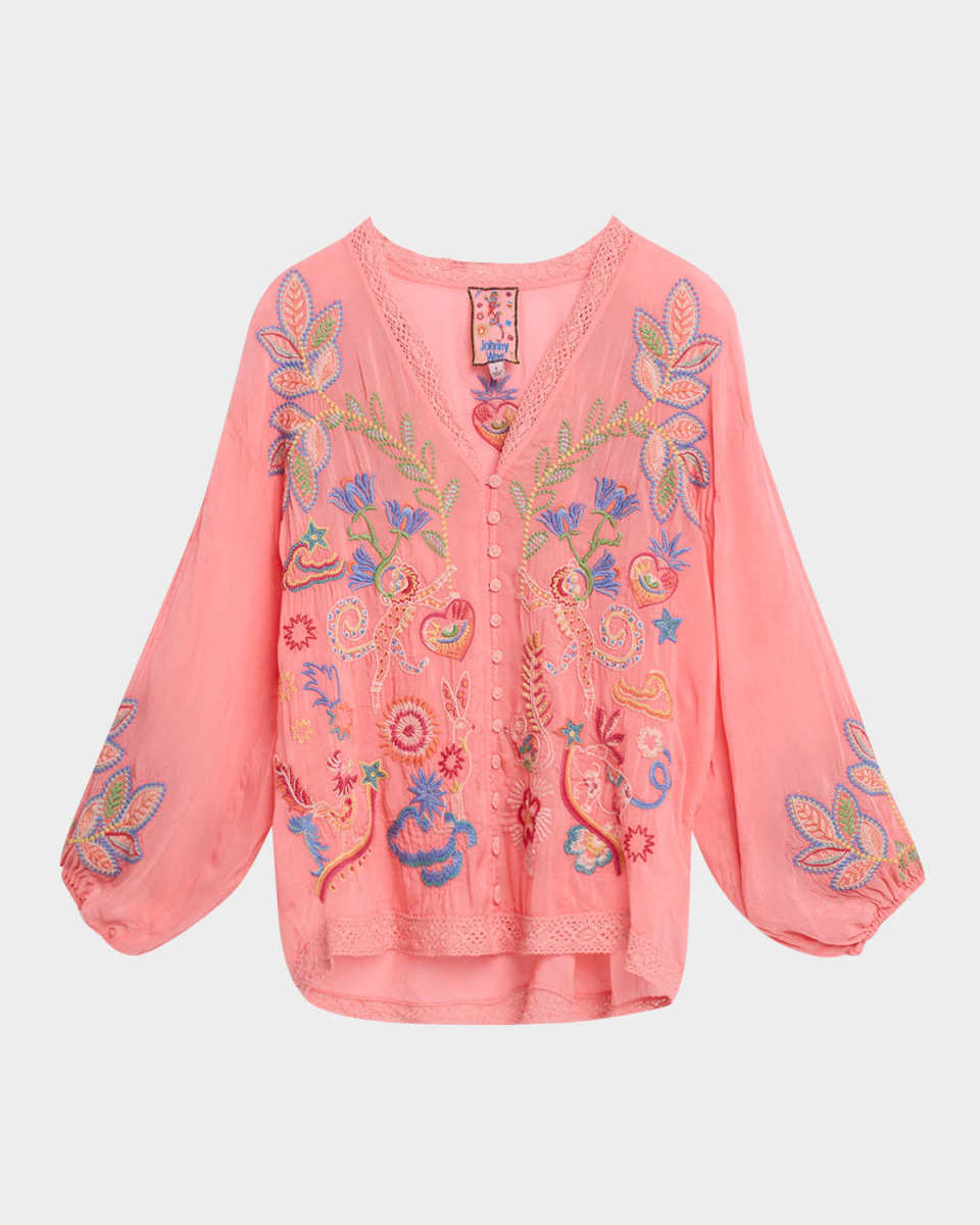 Luna Embroidered Georgette Shirt
